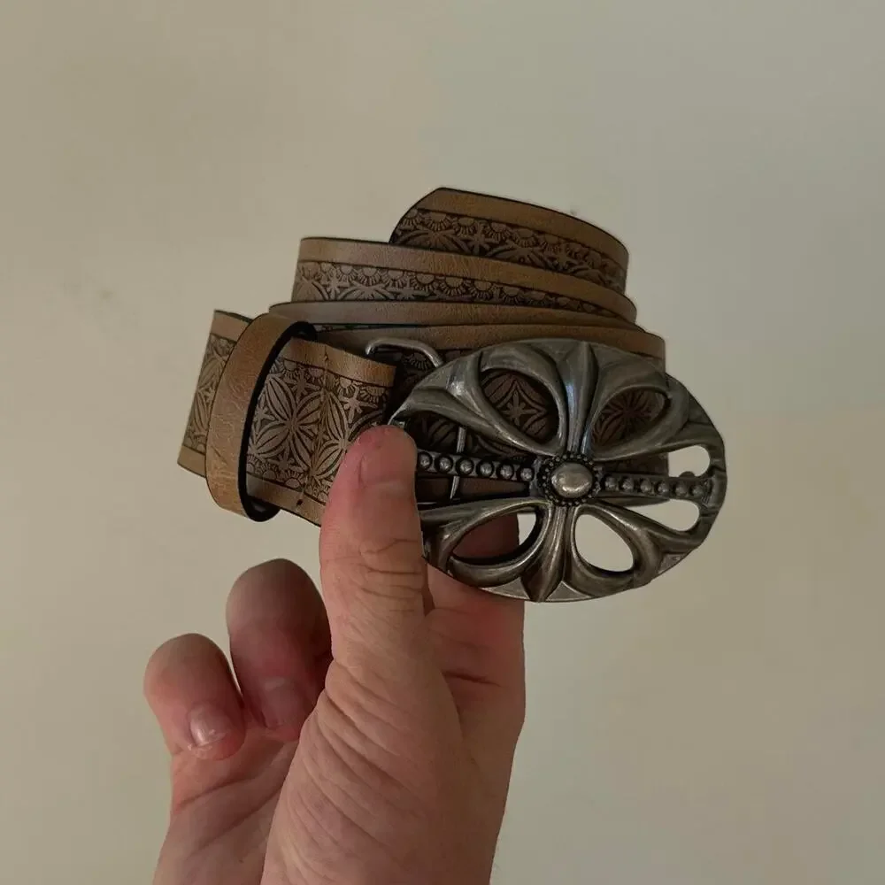 Western cowboy brown silver chrome